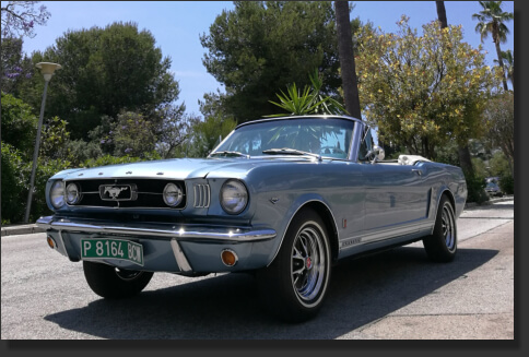 Alquiler de Ford Mustang clasico para bodas, videos musicales, fotografia, en Malaga, Benalmadena