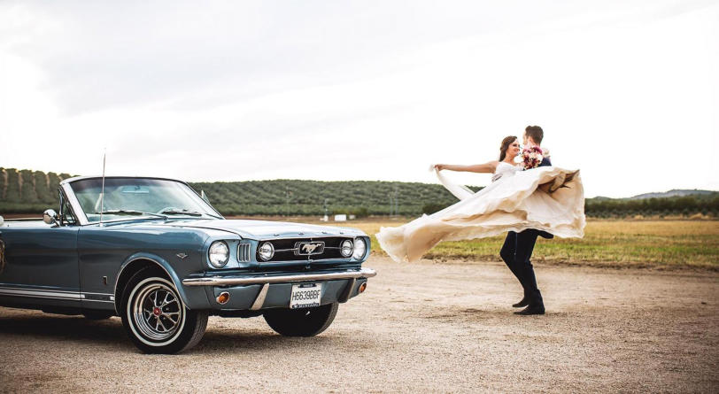 contacto rg classics, coches clasicos bodas,  ford mustang clasico boda malaga