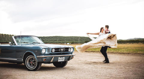 contacto rg classics, coches clasicos bodas,  ford mustang clasico boda malaga
