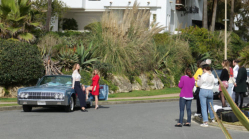 62 Lincoln Continental filmando un video comercial